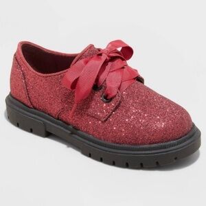 Toddler Girls' Phoebe Oxford Lace-Up Shoes - Cat & Jack Red 6T New with Tags